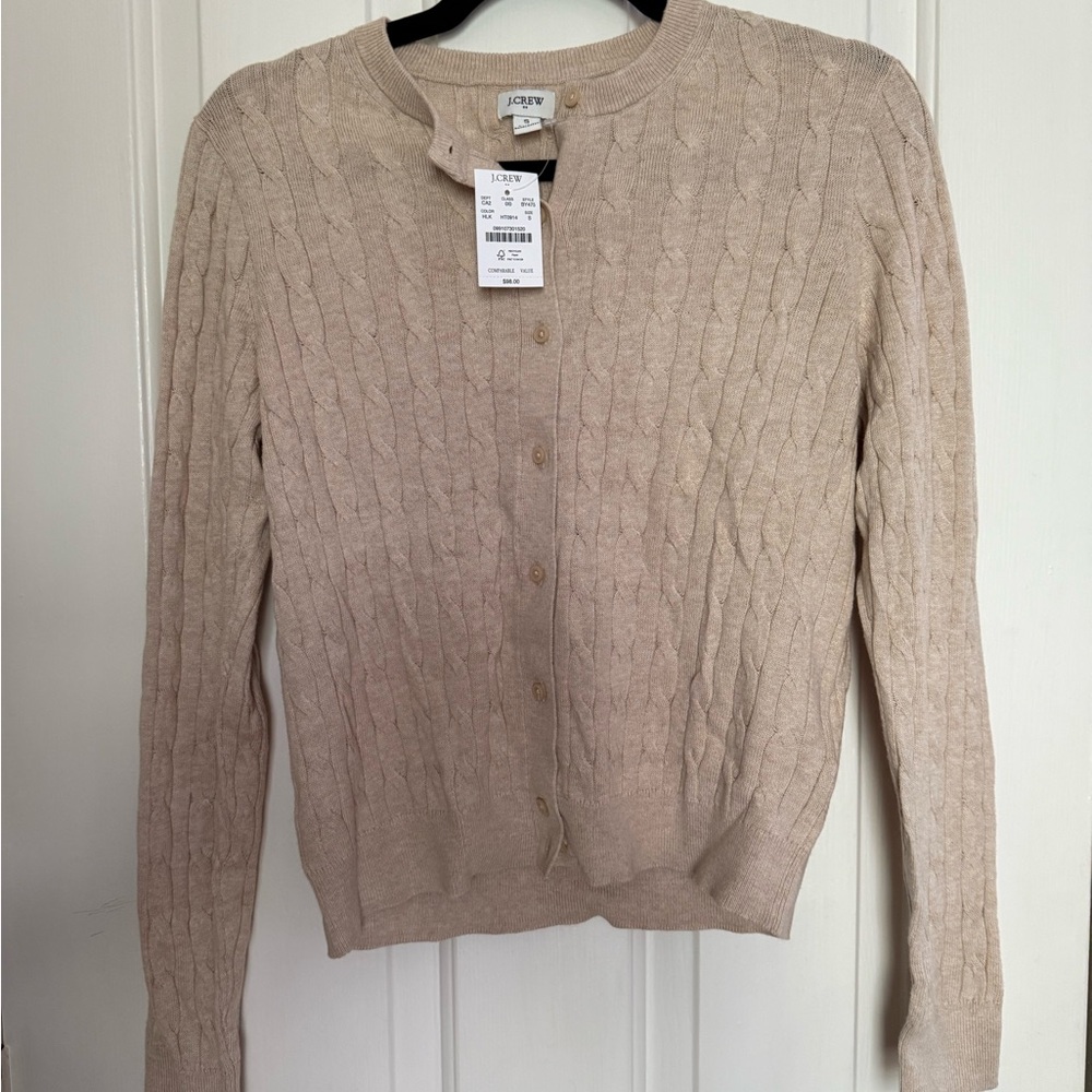 J. Crew Women's Tan Cable Knit Cardigan